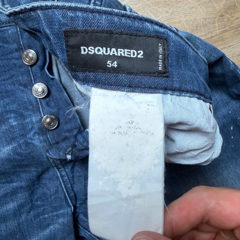 Dsquared2 Cool Guy Jeans Mens 54 Blue Distressed Paint Splatter Made in Italy - Picture 8 of 14